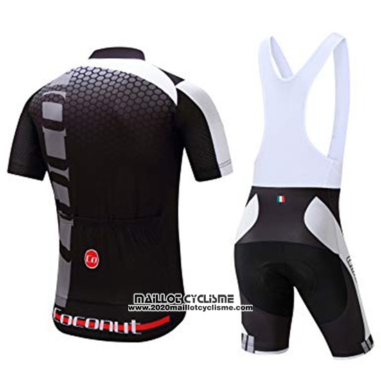 2019 Maillot Ciclismo Coconut Ropamo Noir Gris Manches Courtes et Cuissard